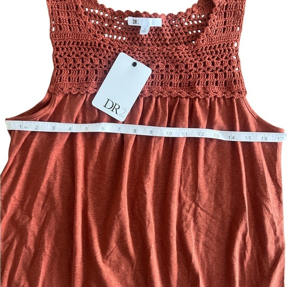DR2 Orange Smocked Sleeveless Tank Top - Picture 4 of 6
